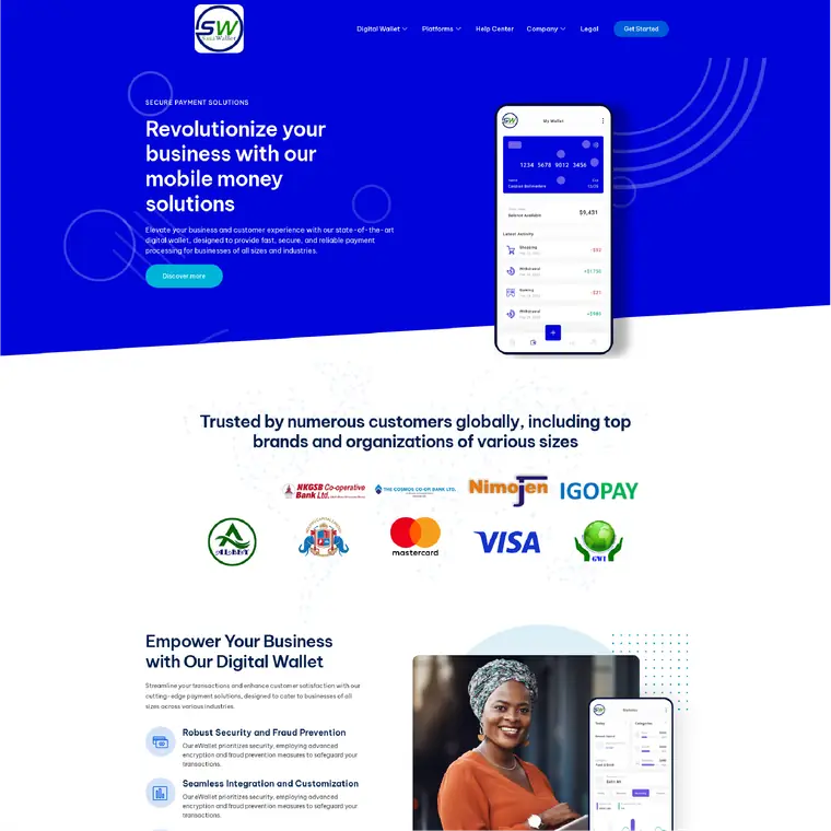 Smart Wallet fintech website