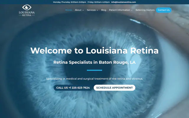 Louisiana Retina website homepage