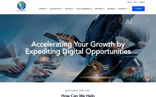 Sasaran Technologies website homepage