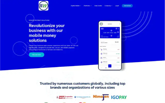 SasaWallet website homepage