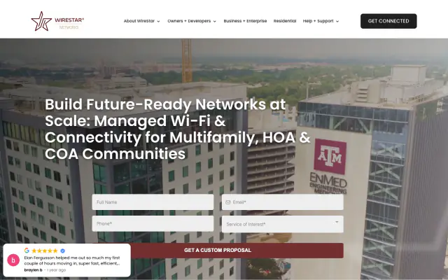 WireStar website homepage